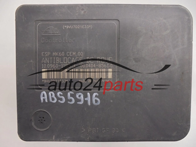 ABS POMPA I STEROWNIK CITROEN PEUGEOT 9662295780, 10.0960-1185.3, 10096011853