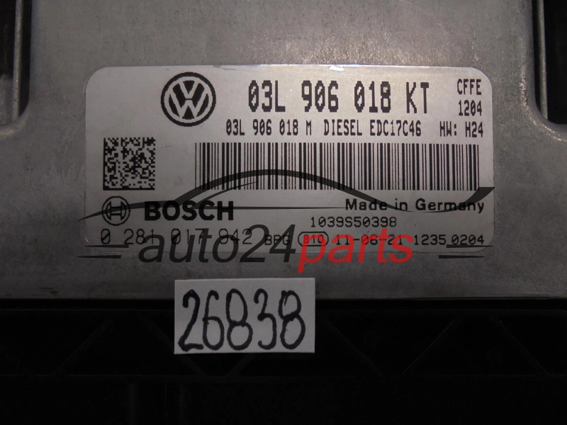 Centralina do motore SEAT BOSCH 0281017942 03L906018KT EDC17C46