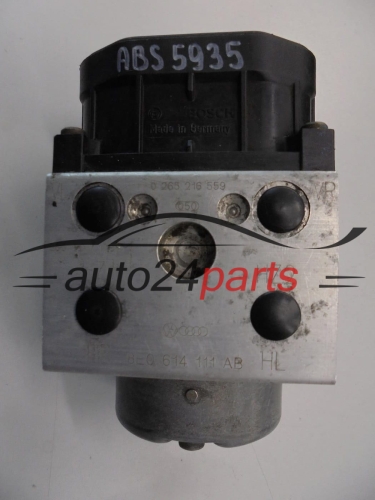 ABS Pumpe und steuergerat AUDI VOLKSWAGEN BOSCH 0 265 216 559, 0265216559, 8E0 614 111 AB, 8E0614111AB, 0 273 004 281, 0273004281