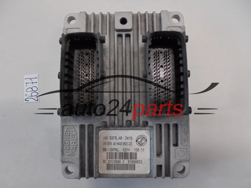 KOMPUTER STEROWNIK SILNIKA FIAT PUNTO 1.4, IAW 5SF9.A8 D419, IAW5SF9A8 D419, 0103899, 51899832