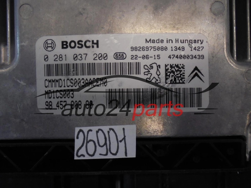 CALCULATEUR MOTEUR  CITROEN PEUGEOT 0281037200 9845780880