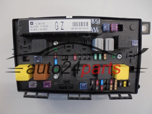 SKRZYNKA ELEKTRYCZNA PRZEKAŻNIKÓW I BEZPIECZNIKÓW MODUŁ NADWOZIA CENTRALKA KOMFORTU BSI PRZEDNIA OPEL ASTRA H ZAFIRA B GM 13 206 752 GZ, 13206752 GZ, HELLA 5DK 008 668-29, 5DK008668-29, 5DK00866829