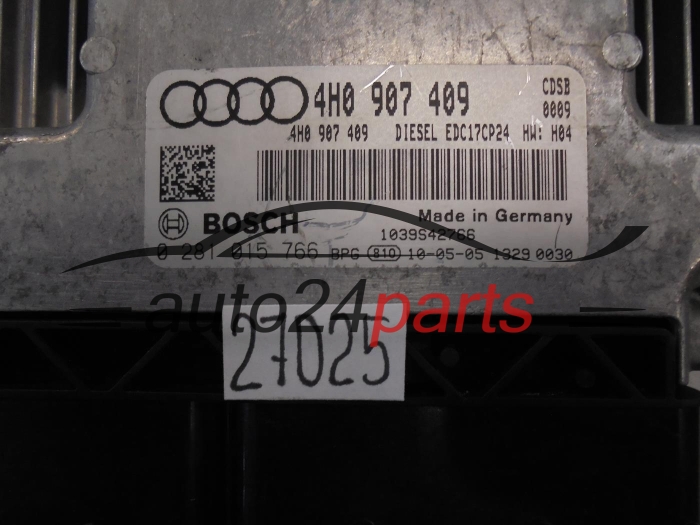 Centralita de motor Audi 0281015766 4H0907409 EDC17CP24