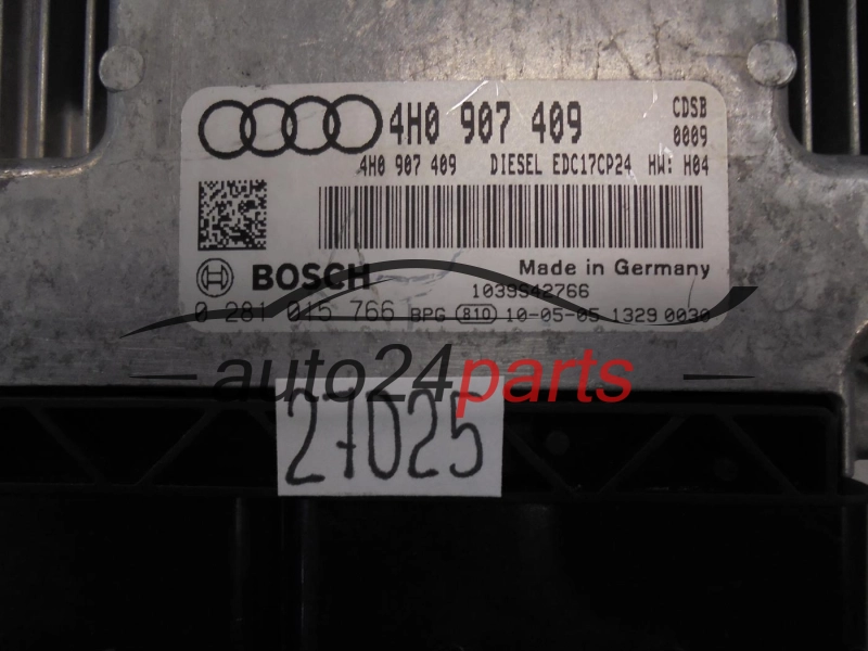 Centralina do motor Audi 0281015766 4H0907409 EDC17CP24