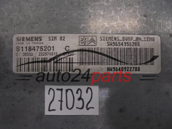 CITROEN PEUGEOT S118475201C SW9654956280 HW9640922780 SIM82