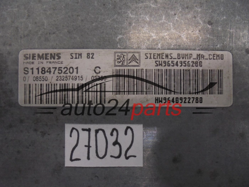 CITROEN PEUGEOT S118475201C SW9654956280 HW9640922780 SIM82