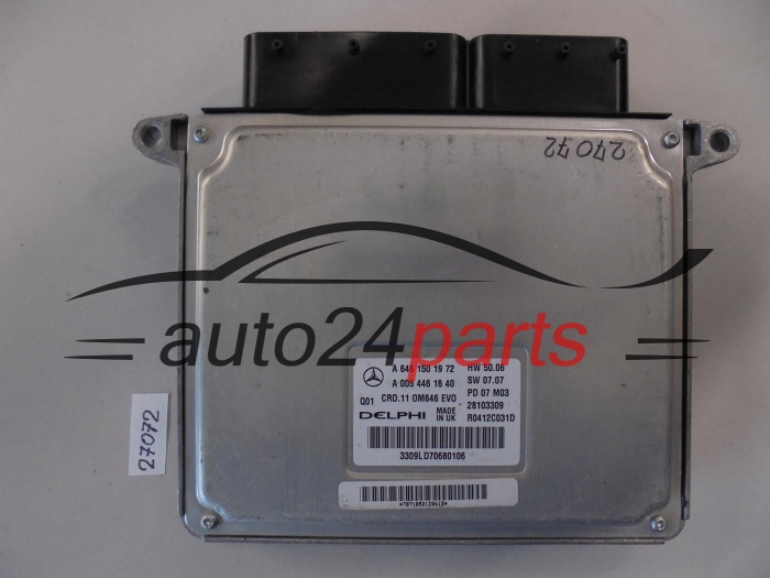 KOMPUTER STEROWNIK SILNIKA MERCEDES W208 220 CDI A6461501972, A 646 150 19 72, 6461501972, A0054461640, A 005 446 16 40, 0054461640, DELPHI R0412C031D 28103309, Q01 CRD.11 0M646 EVO