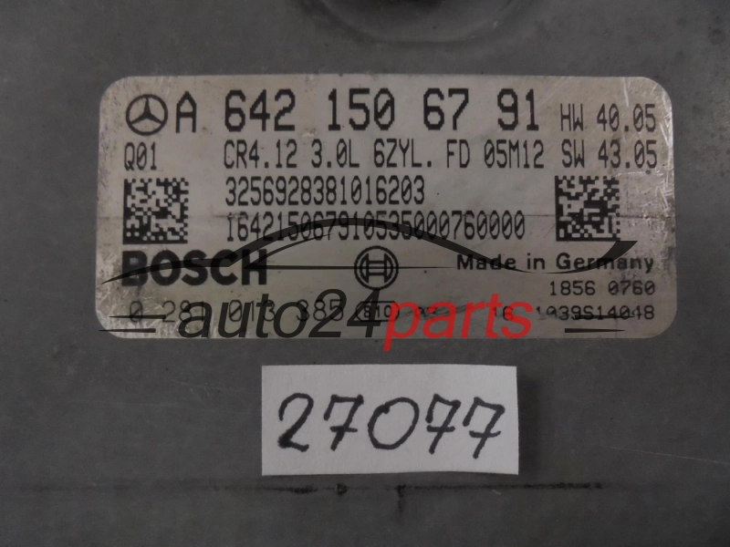 KOMPUTER STEROWNIK SILNIKA MERCEDES BENZ 0281013385 A6421506791 CR4.12