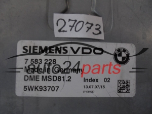 BMW 7583228 5WK93707 DME MSD81.2