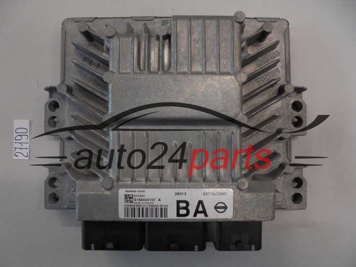 KOMPUTER STEROWNIK SILNIKA NISSAN QASHQAI 1.5 DCI CONTINENTAL S180033107 A, S180033107A, 23710JD59C, SID303 BA