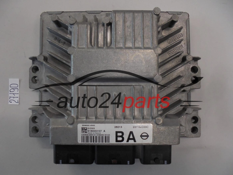 KOMPUTER STEROWNIK SILNIKA NISSAN QASHQAI 1.5 DCI CONTINENTAL S180033107 A, S180033107A, 23710JD59C, SID303 BA