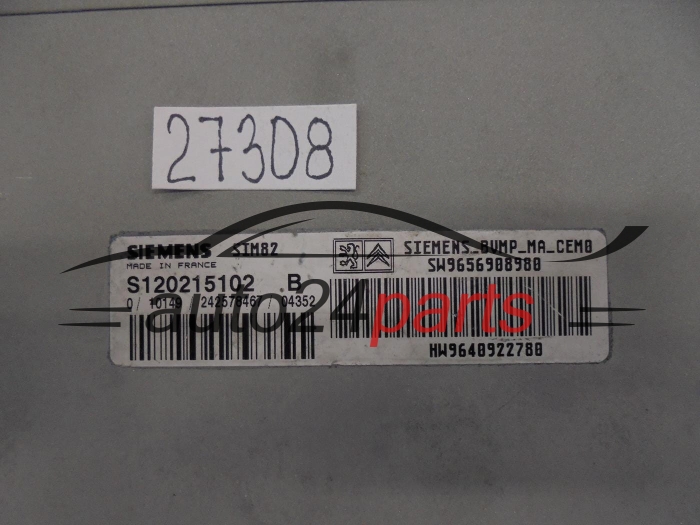 STEROWNIK SKRZYNI AUTOMATYCZNEJ CITROEN PEUGEOT S120215102B SW 9656908980 HW 9640922780 SIM82