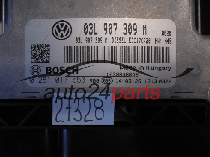 Sterownik silnika Volkswagen T5 Transporter 2.0 TDI 0281017553 03L907309M – zdjęcie 2