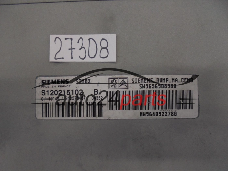 CITROEN PEUGEOT S120215102B SW 9656908980 HW 9640922780 SIM82