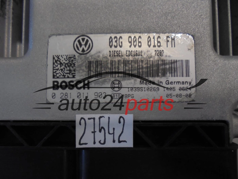 Sterownik silnika Volkswagen Golf Jetta 2.0 TDI 0281011903 03G906016FM – zdjęcie 2