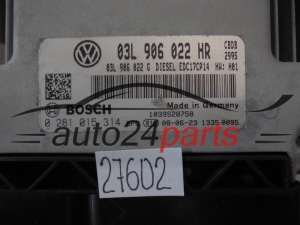 Calculateur Moteur VOLKSWAGEN 0281015314 03L906022HR EDC17CP14