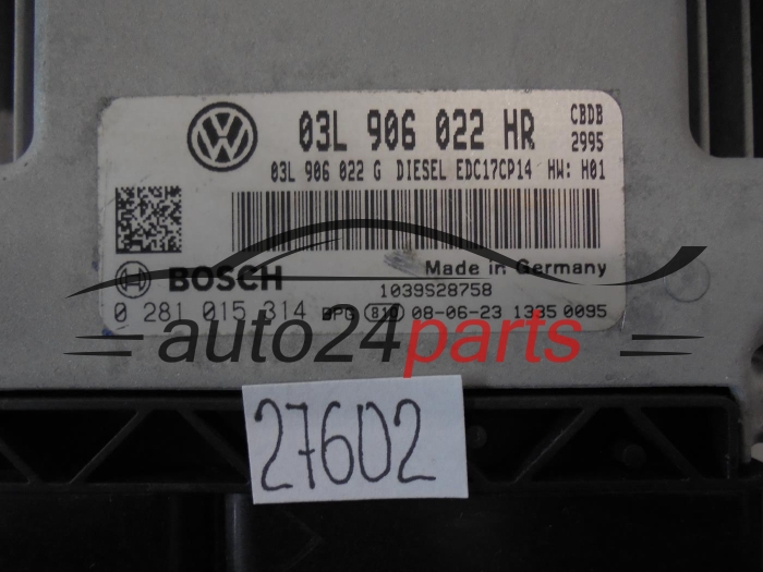 Calculateur Moteur VOLKSWAGEN 0281015314 03L906022HR EDC17CP14
