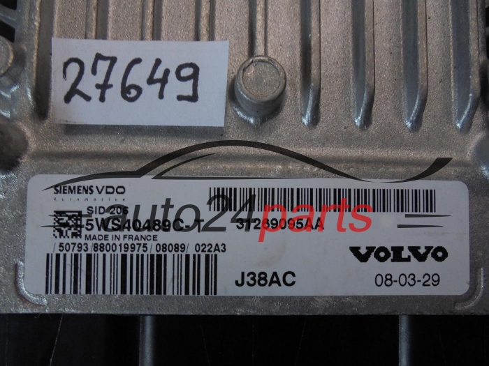 KOMPUTER STEROWNIK SILNIKA VOLVO SIEMENS 5WS40489C-T, 5WS40489CT, 31269095AA, J38AC, SID206