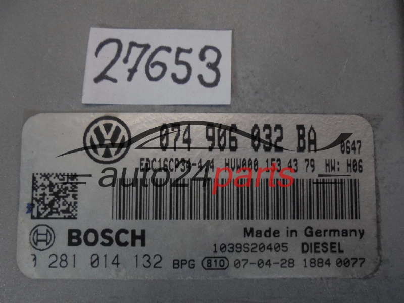 Sterownik silnika VOLKSWAGEN CRAFTER 0281014132 074906032BA - 27653