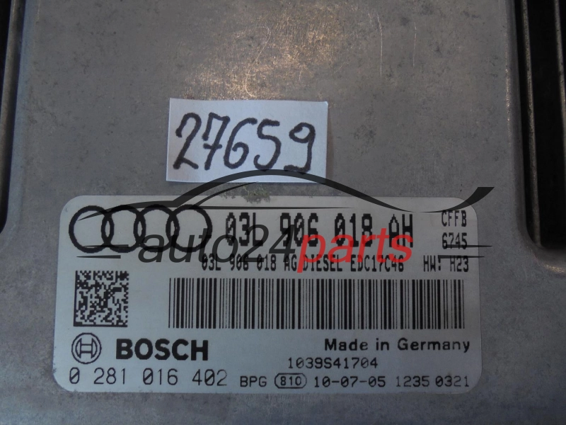 Centralina do motor Audi 0281016402 03L906018AH EDC17C46