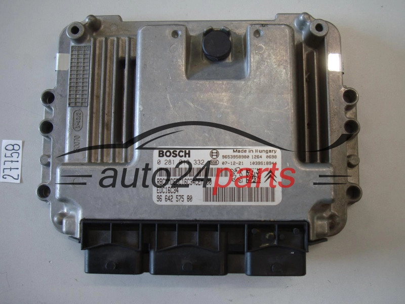 KOMPUTER STEROWNIK SILNIKA CITROEN C4 1.6 HDI BOSCH 0 281 013 332, 0281013332, 96 642 575 80, 9664257580, 9653958980, EDC16C34