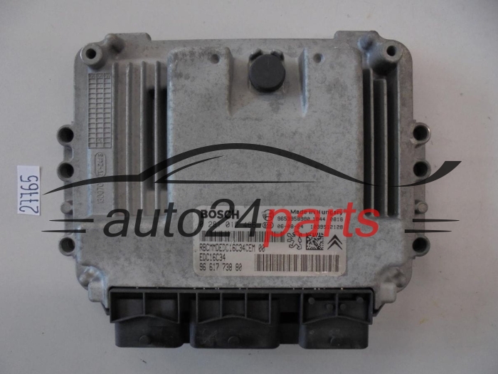 CALCULATEUR MOTEUR CITROEN PEUGEOT 1.6 HDI BOSCH 0 281 012 466, 0281012466, 96 617 738 80, 9661773880, 9653958980, EDC16C34 -