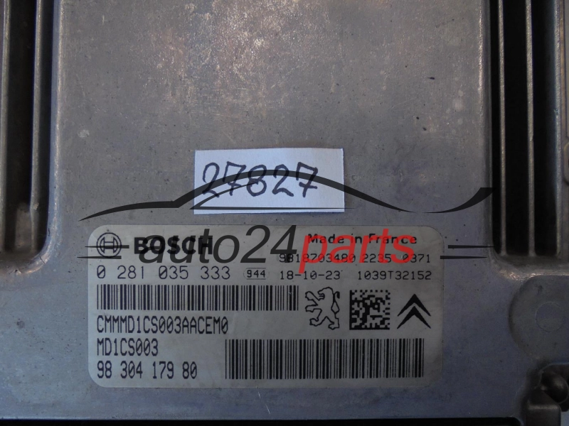 Centralita de motor PEUGEOT 0281035333 9830417980