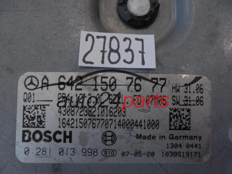KOMPUTER STEROWNIK SILNIKA MERCEDES BENZ 0281013998 A6421507677 CR4.12