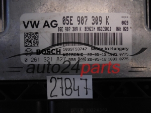 Μονάδα Ελέγχου Κινητήρα VOLKSWAGEN 0261S21827 05E907309K