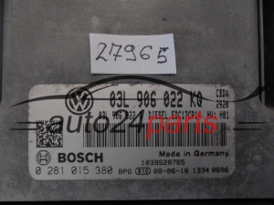 KOMPUTER STEROWNIK SILNIKA VOLKSWAGEN 0281015380 03L906022KQ EDC17CP14