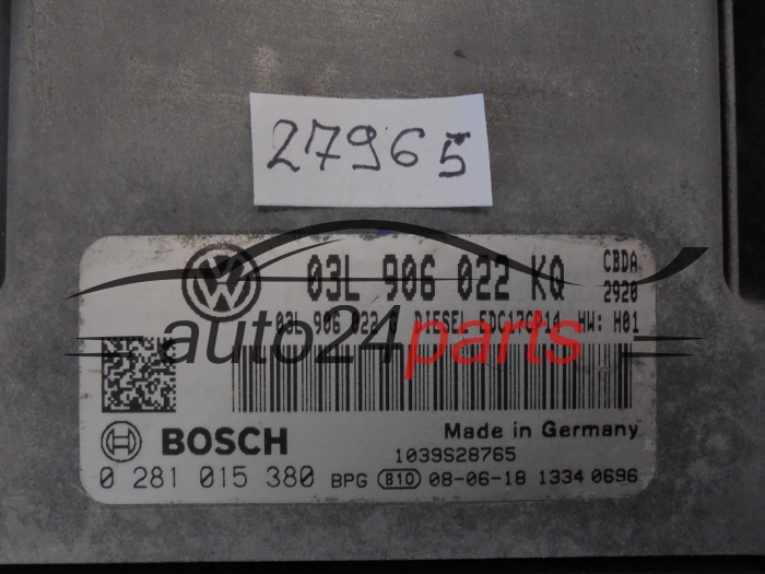 KOMPUTER STEROWNIK SILNIKA VOLKSWAGEN 0281015380 03L906022KQ EDC17CP14