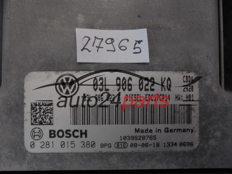 KOMPUTER STEROWNIK SILNIKA VOLKSWAGEN 0281015380 03L906022KQ EDC17CP14