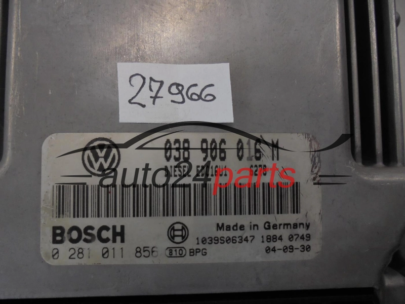 KOMPUTER STEROWNIK SILNIKA VW VOLKSWAGEN T5 1.9 TDI BOSCH 0 281 011 856, 0281011856, 038 906 016 M, 038906016M