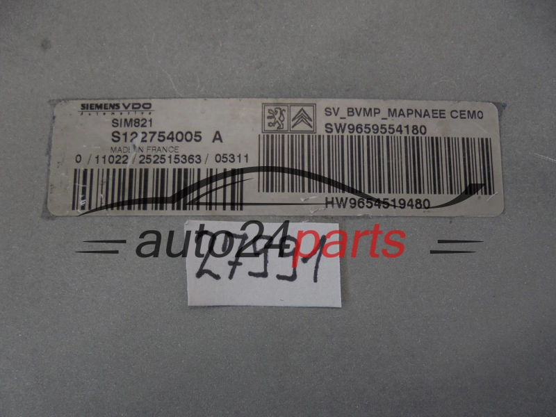 CITROEN PEUGEOT S122754005A 9659554180 9654519480 SIM821