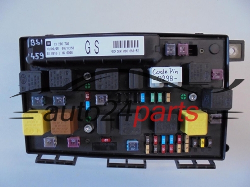 SKRZYNKA ELEKTRYCZNA PRZEKAŻNIKÓW I BEZPIECZNIKÓW MODUŁ NADWOZIA CENTRALKA KOMFORTU BSI OPEL ASTRA H ZAFIRA B 13 206 746, 13206746 GS, 5DK 008 668-52, 5DK008668-52