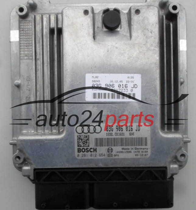 AUDI A4 2.0 TDI BRE 03G906016JD, 03G 906 016 JD, BOSCH 0 281 012 654, 0281012654, DIESEL EDC16U31
