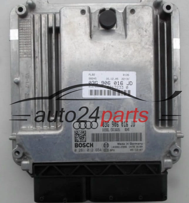 AUDI A4 2.0 TDI BRE 03G906016JD, 03G 906 016 JD, BOSCH 0 281 012 654, 0281012654, DIESEL EDC16U31