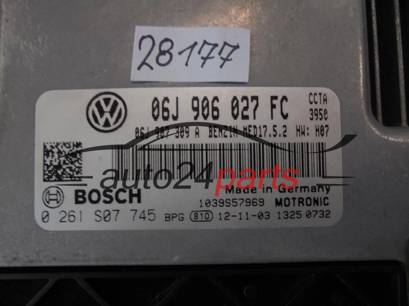 Sterownik silnika VOLKSWAGEN 0261S07745 06J906027FC MED17.5.2 - 28177