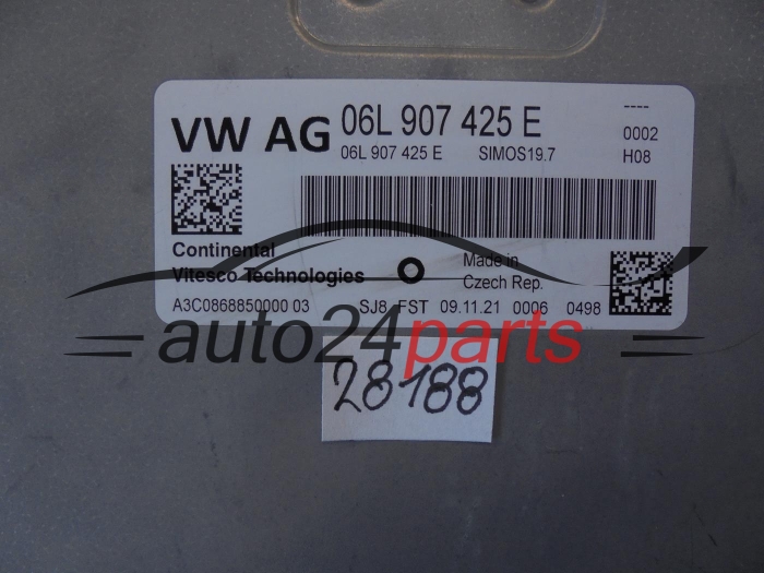 Μονάδα Ελέγχου Κινητήρα Audi 06L907425E A3C0868850000 SIMOS19.7