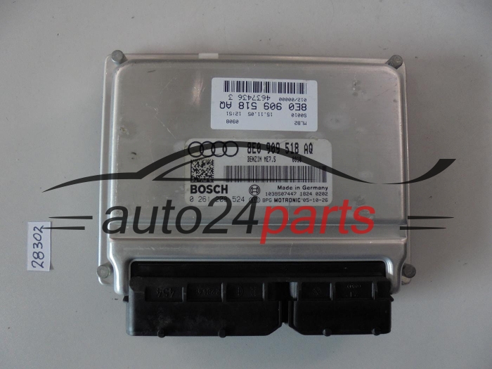KOMPUTER STEROWNIK SILNIKA AUDI A4 1.8T 8E0909518AQ, 8E0 909 518 AQ BOSCH 0261208524, 0 261 208 524