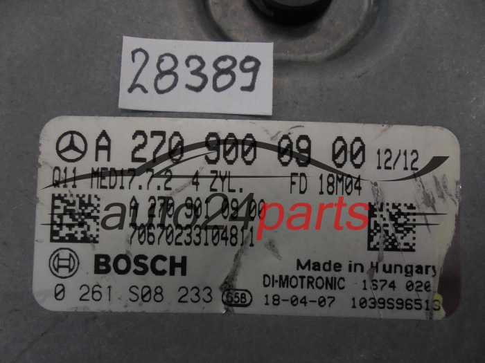 KOMPUTER STEROWNIK SILNIKA MERCEDES BENZ BOSCH 0 261 S08 233, 0261S08233, A2709000900, MED17.7.2