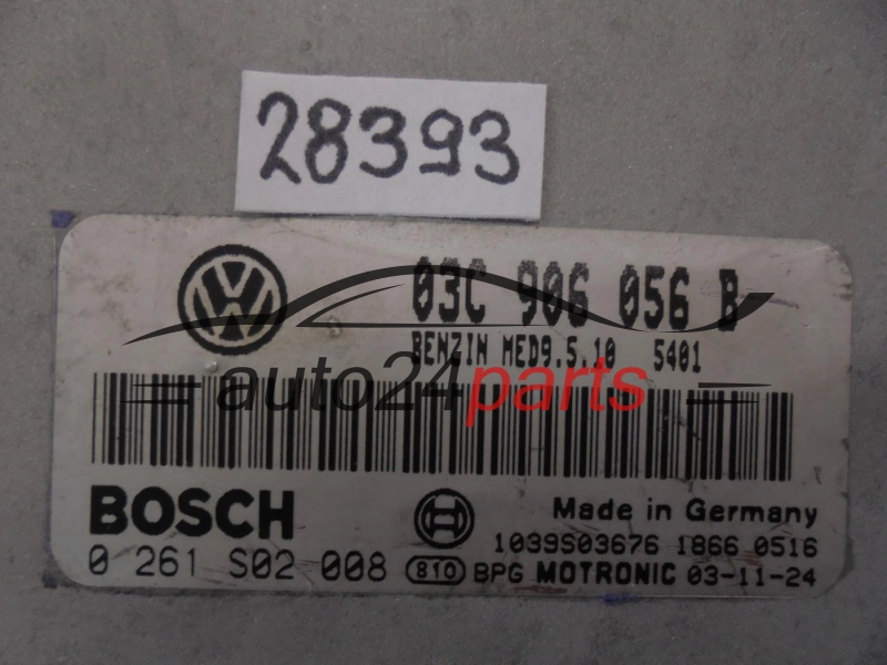 Sterownik silnika VOLKSWAGEN 0261S02008 03C906056B MED9.5.10 - 28393