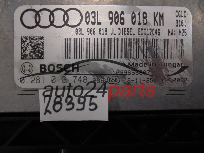 Calculateur moteur Audi 0281018748 03L906018KM EDC17C46