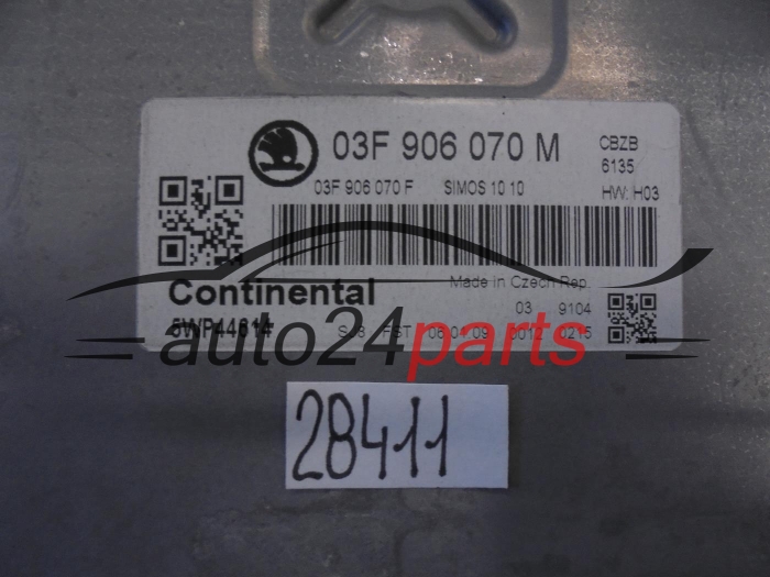 KOMPUTER STEROWNIK SILNIKA SKODA YETI 1.2 TSI 03F906070M, 03F 906 070 M, 03F906070F, 03F 906 070 F, CONTINENTAL 5WP44614, SIMOS 10.10 CBZB 6135