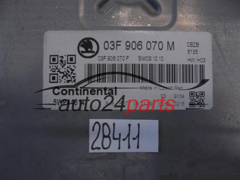 KOMPUTER STEROWNIK SILNIKA SKODA YETI 1.2 TSI 03F906070M, 03F 906 070 M, 03F906070F, 03F 906 070 F, CONTINENTAL 5WP44614, SIMOS 10.10 CBZB 6135