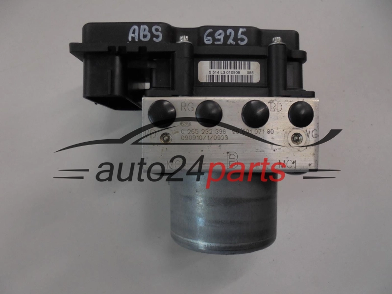 ABS POMPA I STEROWNIK PEUGEOT BOSCH 0 265 232 398, 0265232398, 9660107180, 0265800861