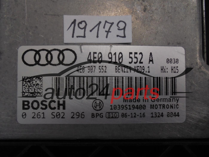 Centralita de motor Audi 0261S02296 4E0910552A MED9.1