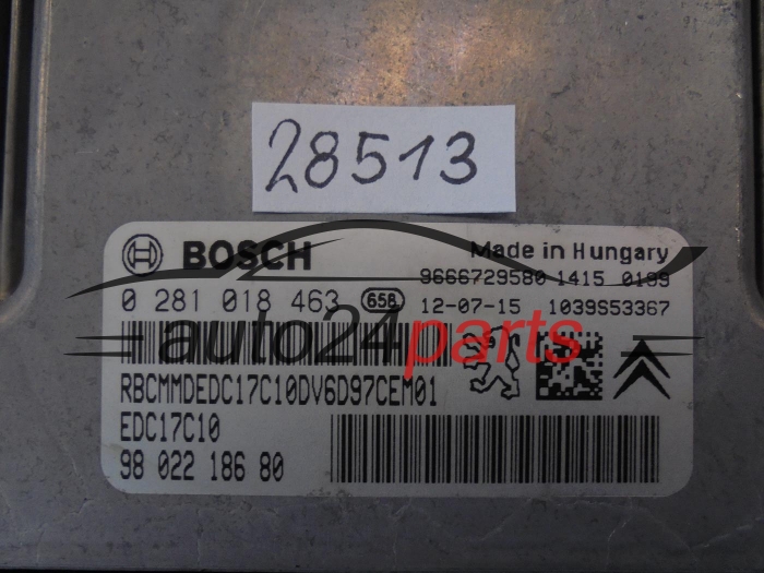 Centralina do motore CITROEN PEUGEOT 0281018463 9802218680