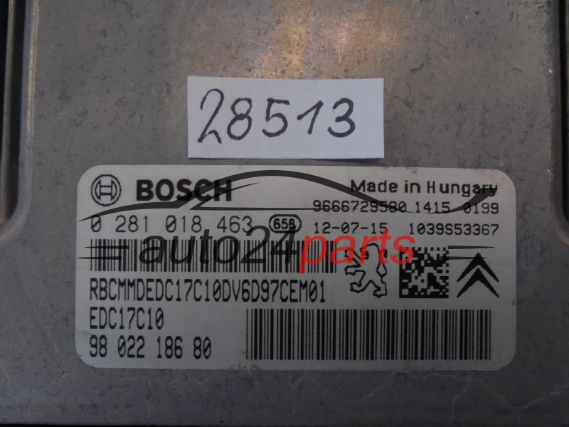 Centralina do motore CITROEN PEUGEOT 0281018463 9802218680