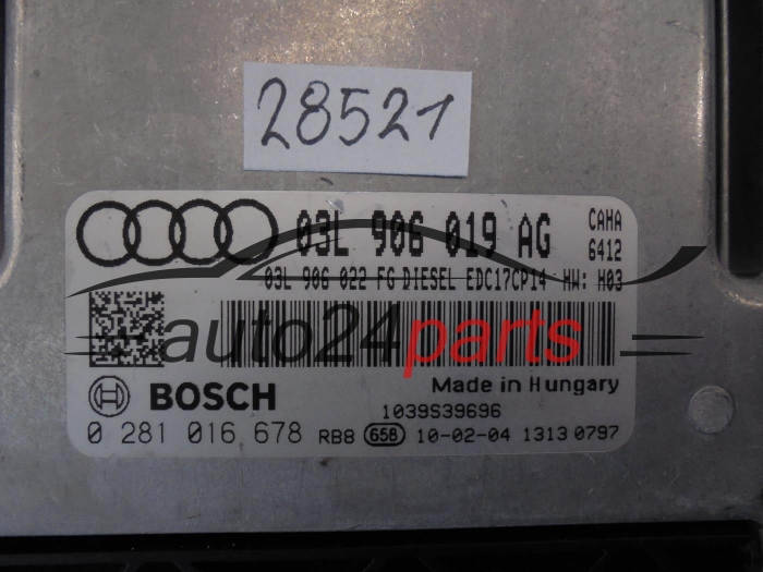 Calculateur moteur Audi 0281016678 03L906019AG EDC17CP14